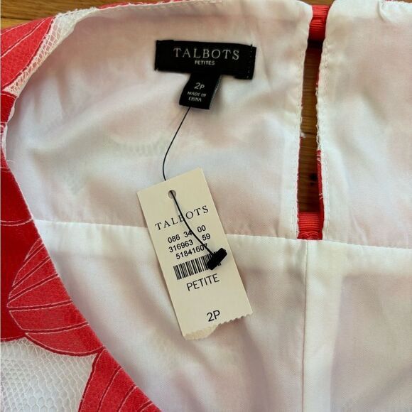 Talbots red/pink/white formal sleeveless dress NWT - Picture 6 of 7